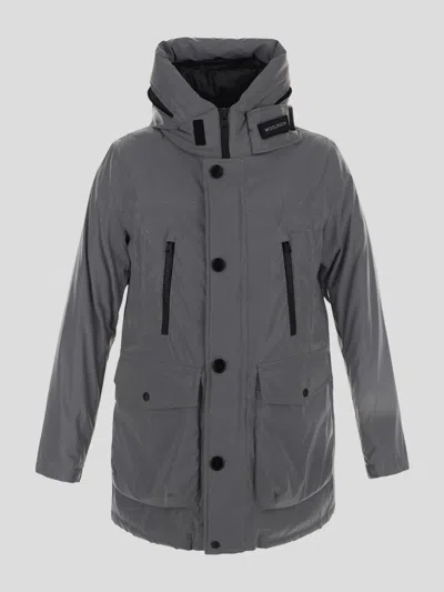 Woolrich Reflective Down Jacket In Reflective Grey