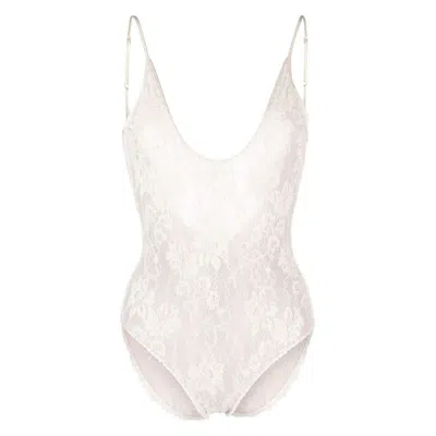 Zimmermann Scoop-neck Floral-lace Bodysuit In Neutrals