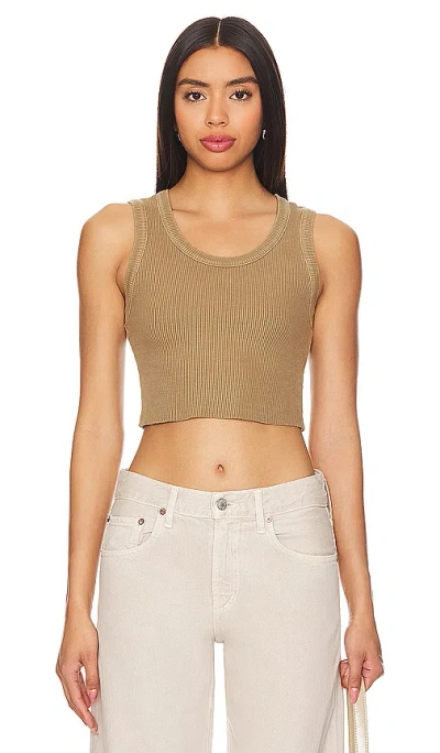 Agolde Cropped Poppy Tank In Brown