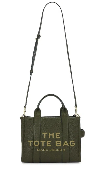 Marc Jacobs The Leather Small Tote In Dark Green