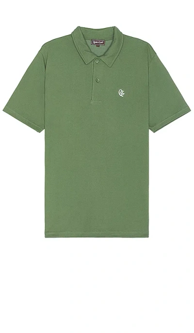 Quiet Golf Monogram Polo In Olive