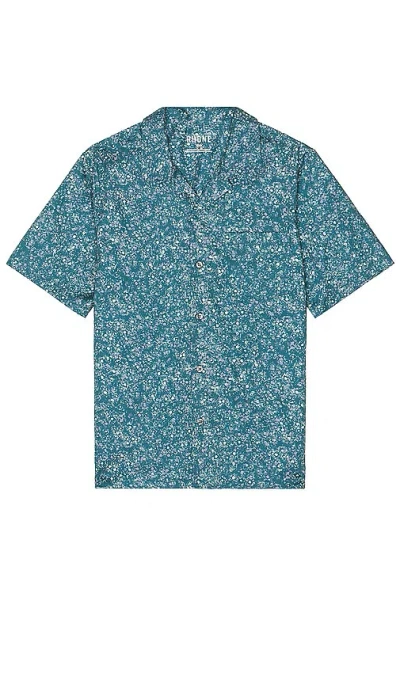 Rhone Camp Collar Shirt Gulf Coast Floral Print In Blue