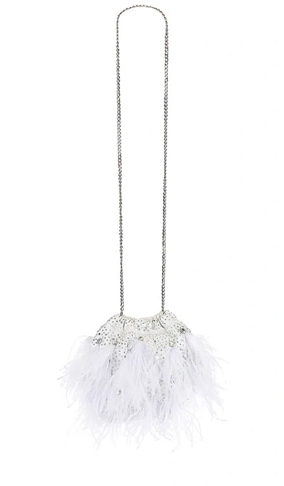 Olga Berg Livvy Feather Pouch In White
