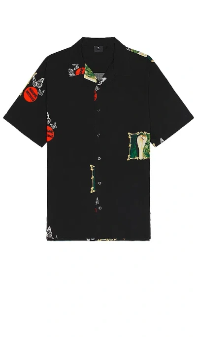 Thrills Dream Within A Dream Bowling Shirt In Black