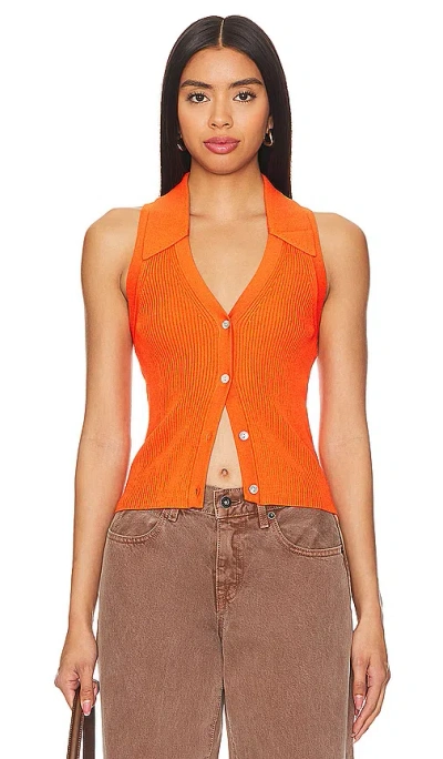 Rue Sophie Reze Rib Top In Orange