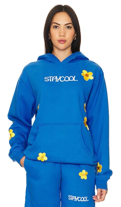 Stay Cool Sunflower Hoodie In Blue