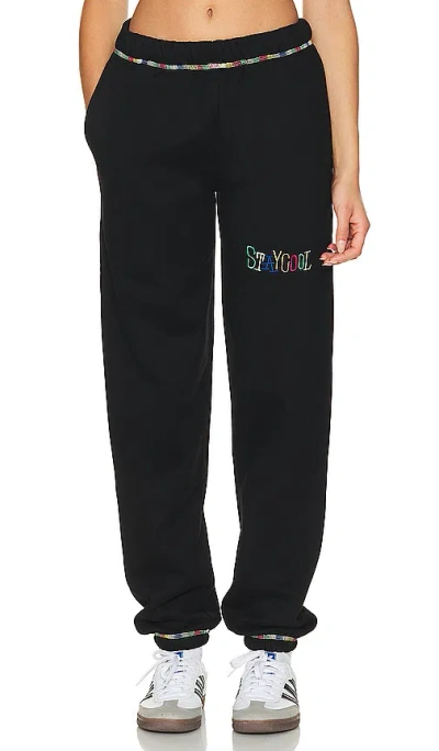 Stay Cool Tribal Chainstitch Sweatpant In Black