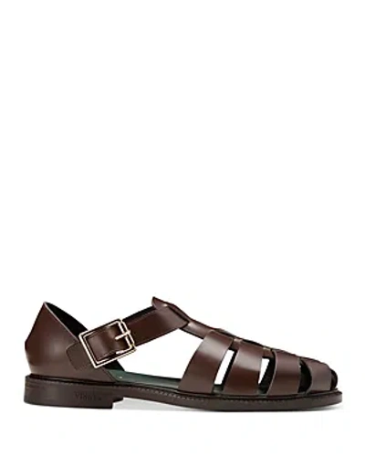 Vinny's Brown Fisherman Sandals In Dark Brown