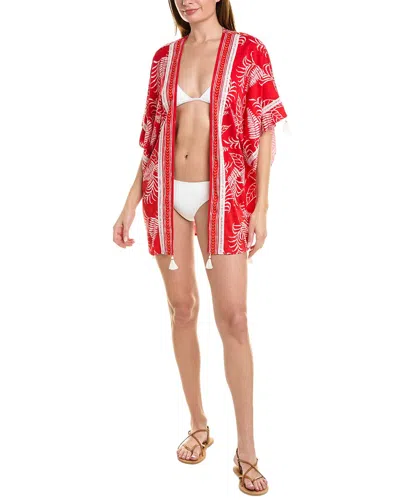 La Blanca Tapestry Kimono In Red