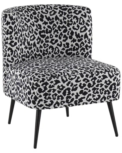Lumisource Fran Black & White Leopard Slipper Chair