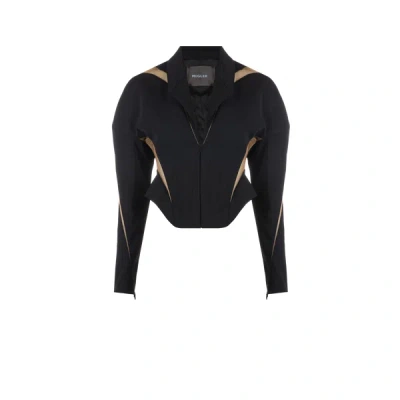 Mugler Jacket In Bn Black Nude