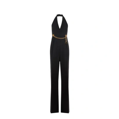 Moschino Black Chains & Hearts Jumpsuit In J8555 Fantasy Black