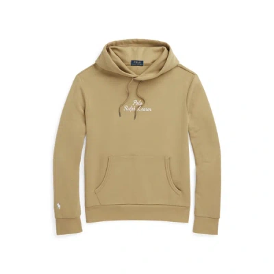 Polo Ralph Lauren Logo-embroidered Cotton-blend Hoodie In Brown
