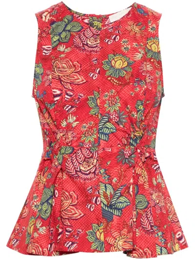 Ulla Johnson Sydney Floral-print Blouse In Red
