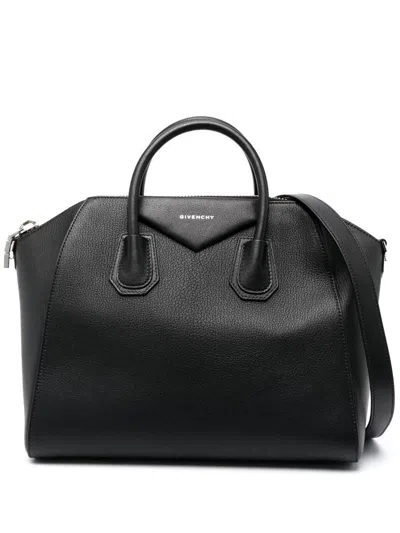Givenchy Antigona Medium Leather Handbag In Black