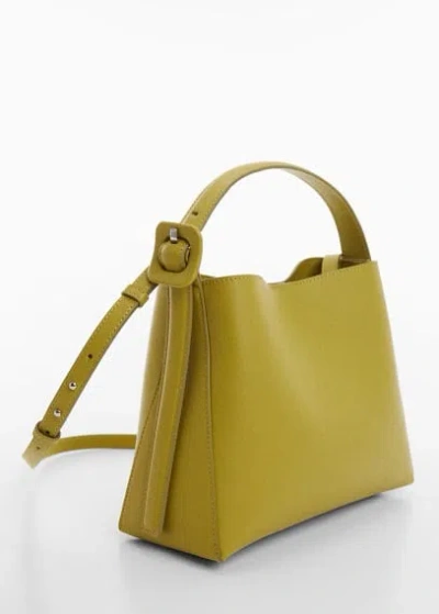 Mango Shopper Bag With Buckle Lime In Green