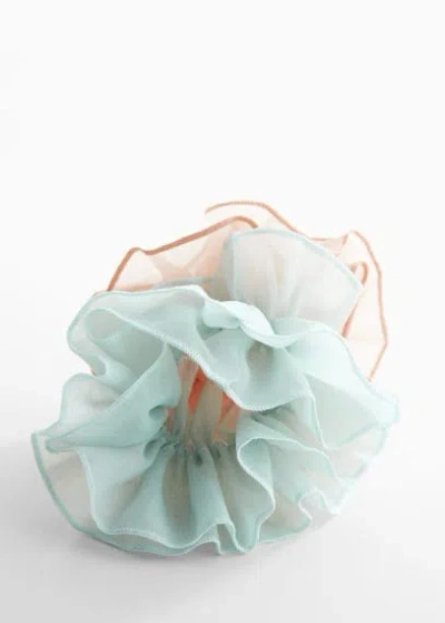Mango Pack Of 2 Maxi Scrunchies Light Pink In Blue