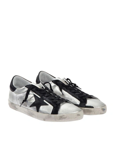 Golden Goose Superstar Leather Trainers In Argento