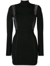 BALMAIN STUDDED MESH PANELLED DRESS,103826886M12286203