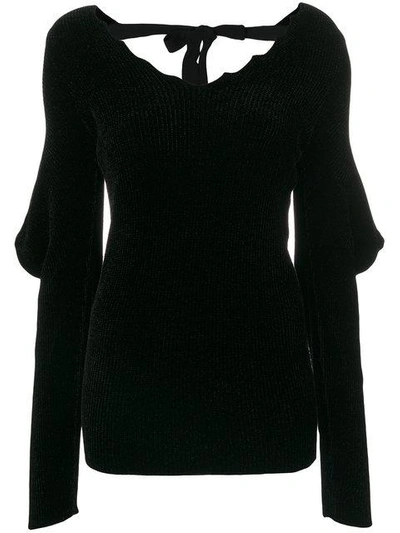Loewe Raw Edge V-neck Sweater In Black