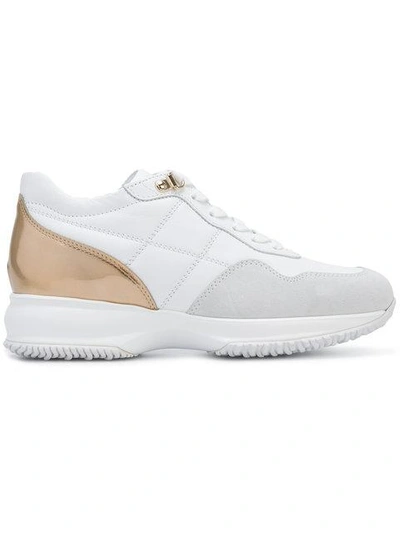 Hogan Interactive Quilted Leather & Suede Sneakers In White