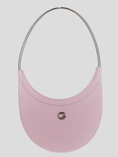 Coperni Ring Swipe Logo Plaque Shoulder Bag In Pink