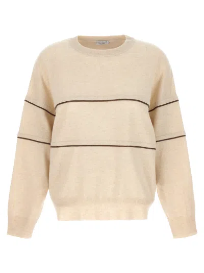 Brunello Cucinelli Monile Sweater In Beige