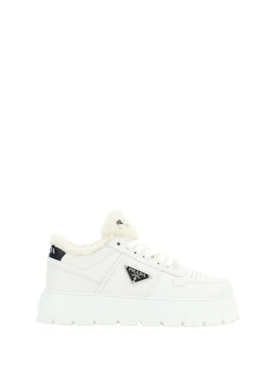 Prada Winter Sneakers In Bianco