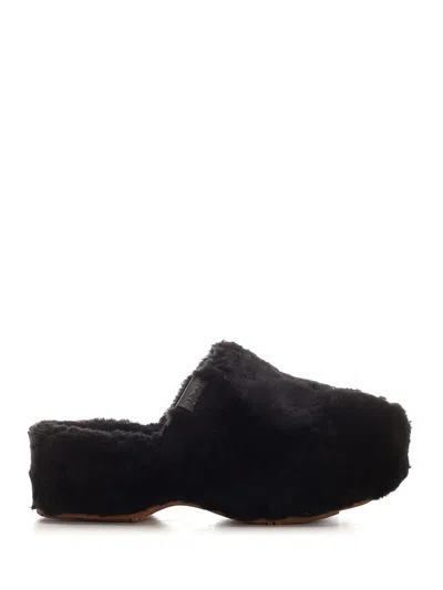 Ugg Fuzz Sugar 50mm Textured Mules In Black