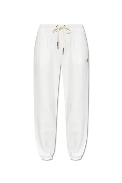 Moncler Sweatpants With Logo Patch In White