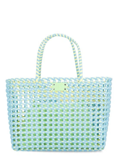 Msgm Tote Bags  Woman Colour Turquoise In Blue