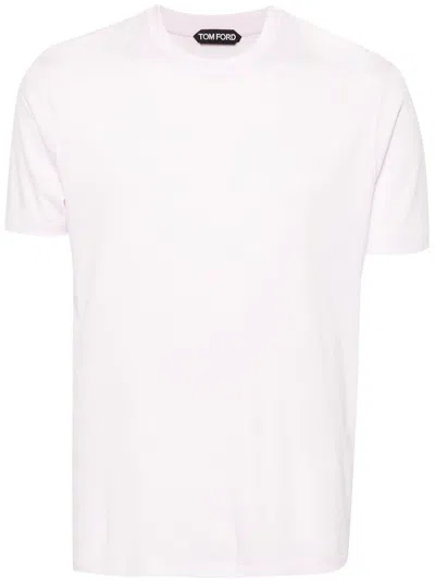 Tom Ford Meliertes T-shirt Aus Lyocellgemisch In Rosa