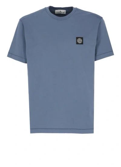 Stone Island Avio 60/2 Cotton T-shirt In Blue
