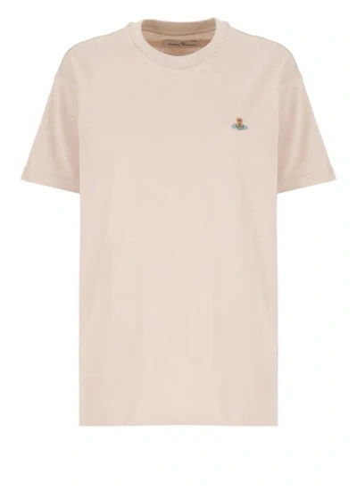 Vivienne Westwood Woman Sand Cotton T-shirt In Neutrals