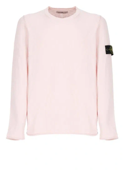 Stone Island Cotton-blend Sweatshirt In Pink