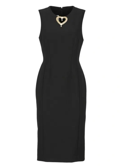 Moschino Stretch Heart Dress In Black