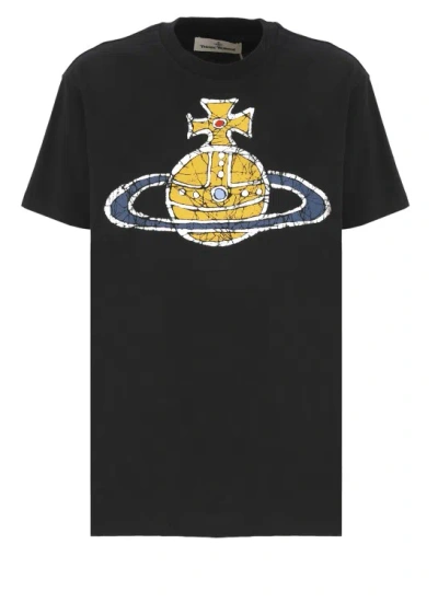 Vivienne Westwood Orb-logo-print Cotton T-shirt In Black
