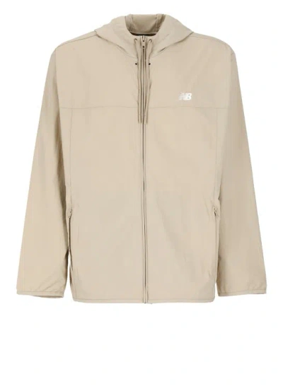 New Balance Waterproof Jacket With Logo In Neutrals