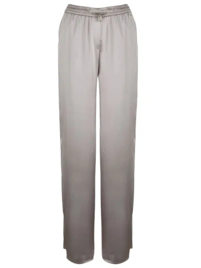 Herno Wide Leg Satin Trousers In White