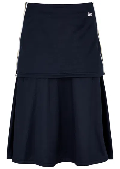 Wales Bonner Mantra Layered Midi Skirt In Blau