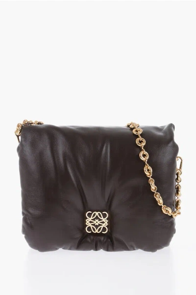 Loewe Puffer Goya Padded Leather Shoulder Bag In Brown