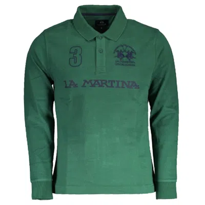 La Martina Green Cotton Polo Shirt