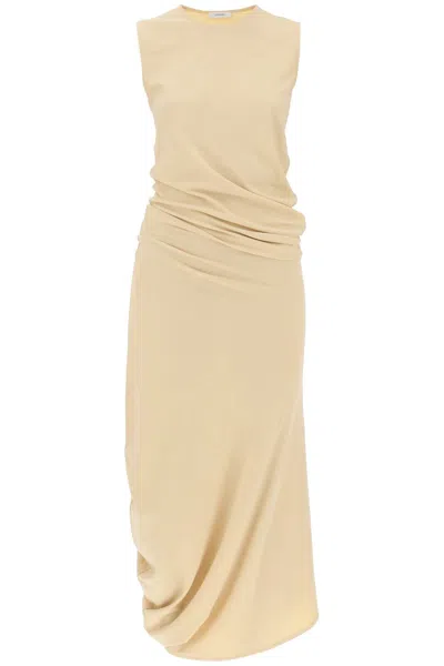 Lemaire Twisted Jersey Maxi Dress In Neutrals