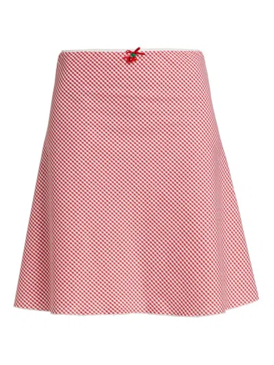 Guizio Paloma Skirt In Gingham Poppy