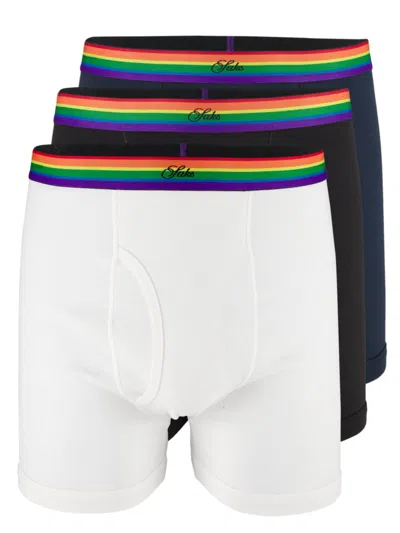 Saks Fifth Avenue Men's Collection Pride Stretch-cotton Boxer Briefs In Moonless