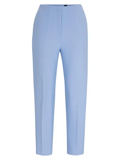 Hugo Boss Relaxed-fit Trousers With A Tapered Leg In Blue