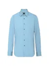 Prada Men's Stretch Cotton Shirt In Blue