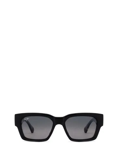 Maui Jim Sunglasses In Shiny Black W/trans Light Grey