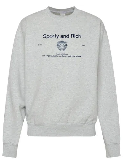 Sporty And Rich Sporty & Rich Cotton Sweatshirt In Grey