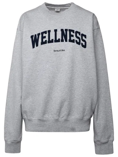 Sporty And Rich Sporty & Rich Gray Cotton Sweatshirt In Grey